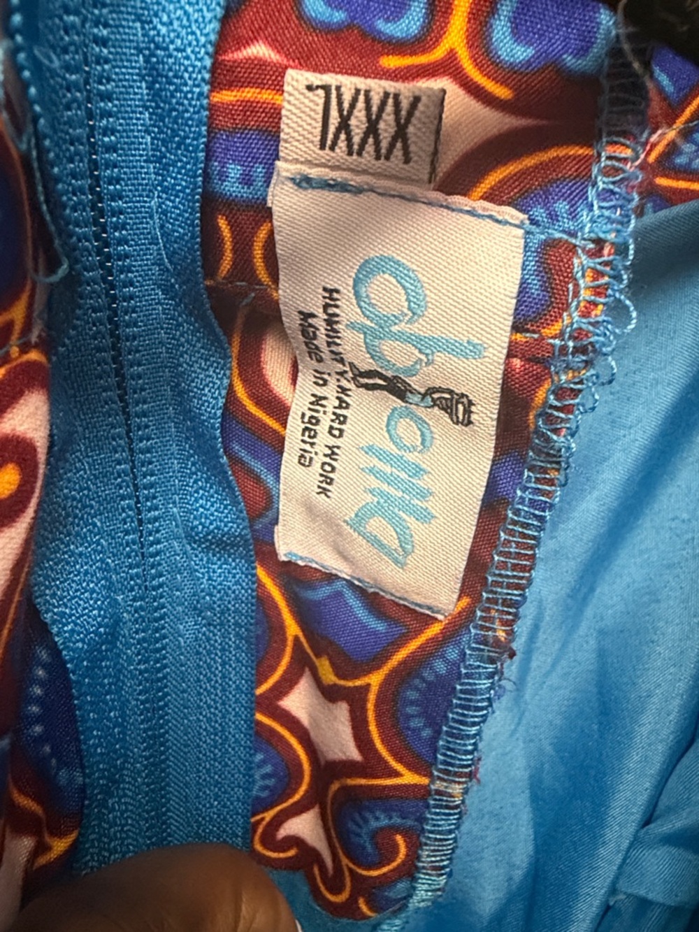 Ghanda Blue & Orange Maxi Skirt - Picture 3 of 5